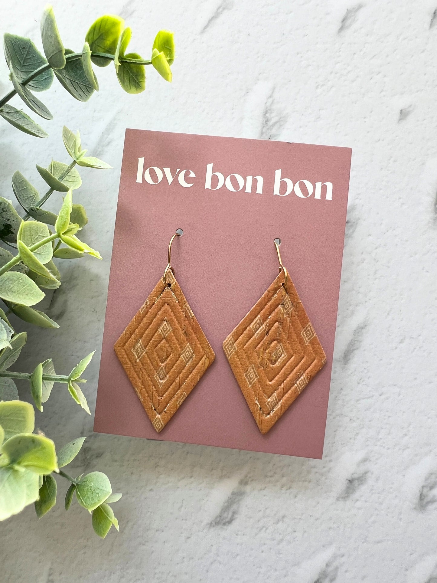 Blair - Embossed Tall Diamond Dangle Earring