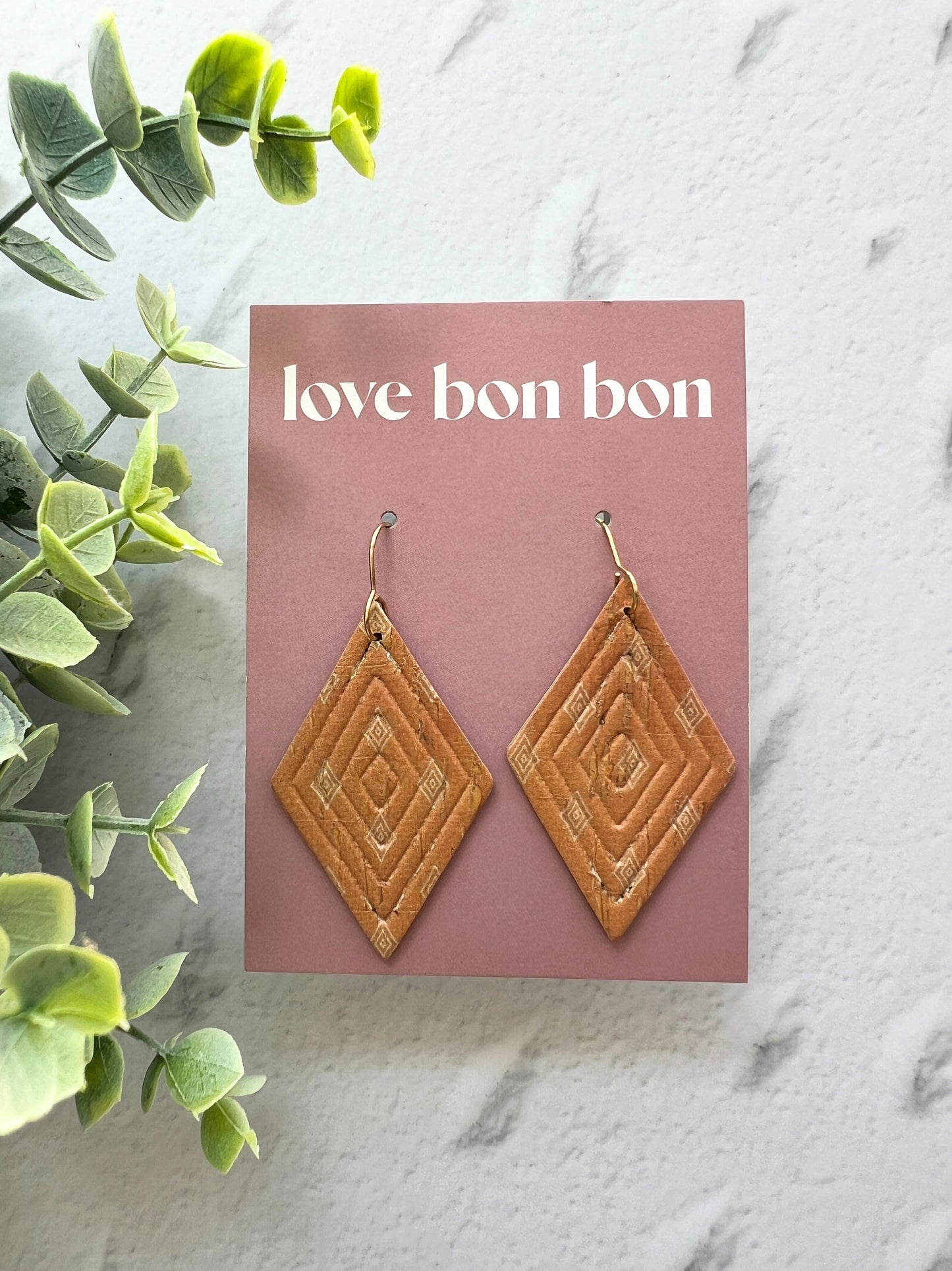 Blair - Embossed Tall Diamond Dangle Earring