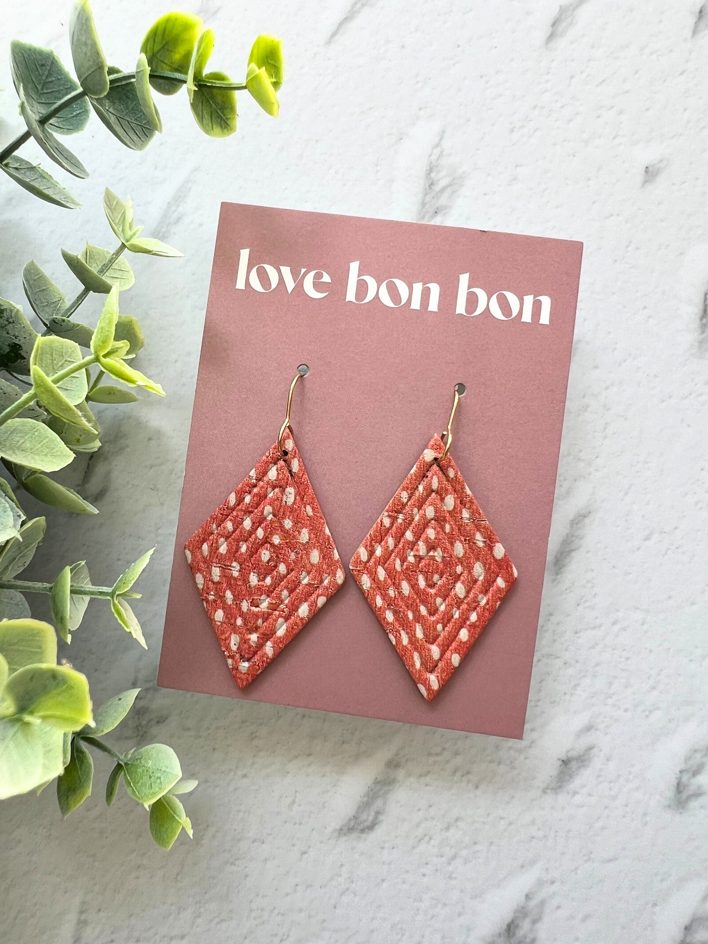 Blair - Embossed Tall Diamond Dangle Earring