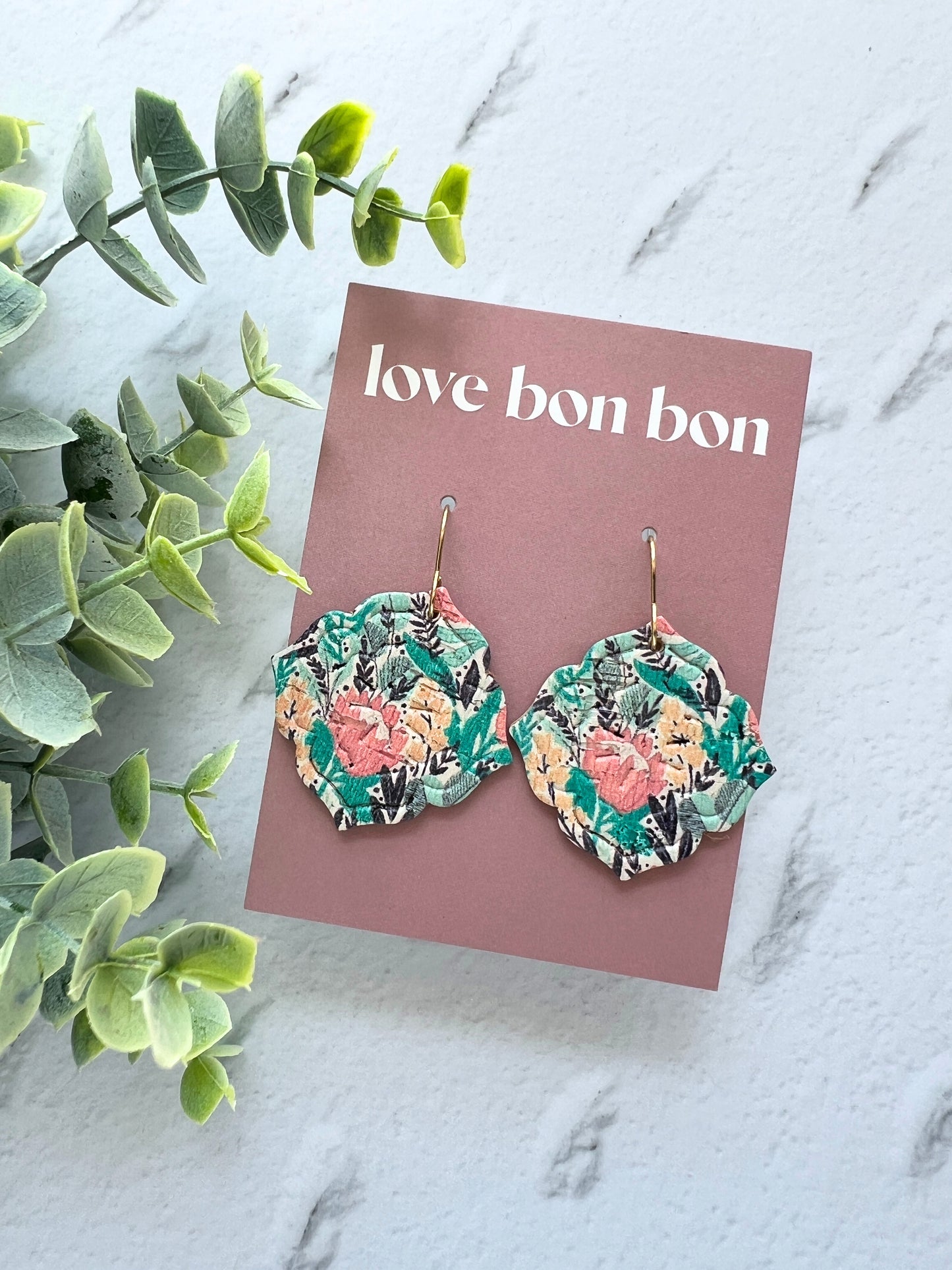 Inka - Floral Embossed Dangle Earring