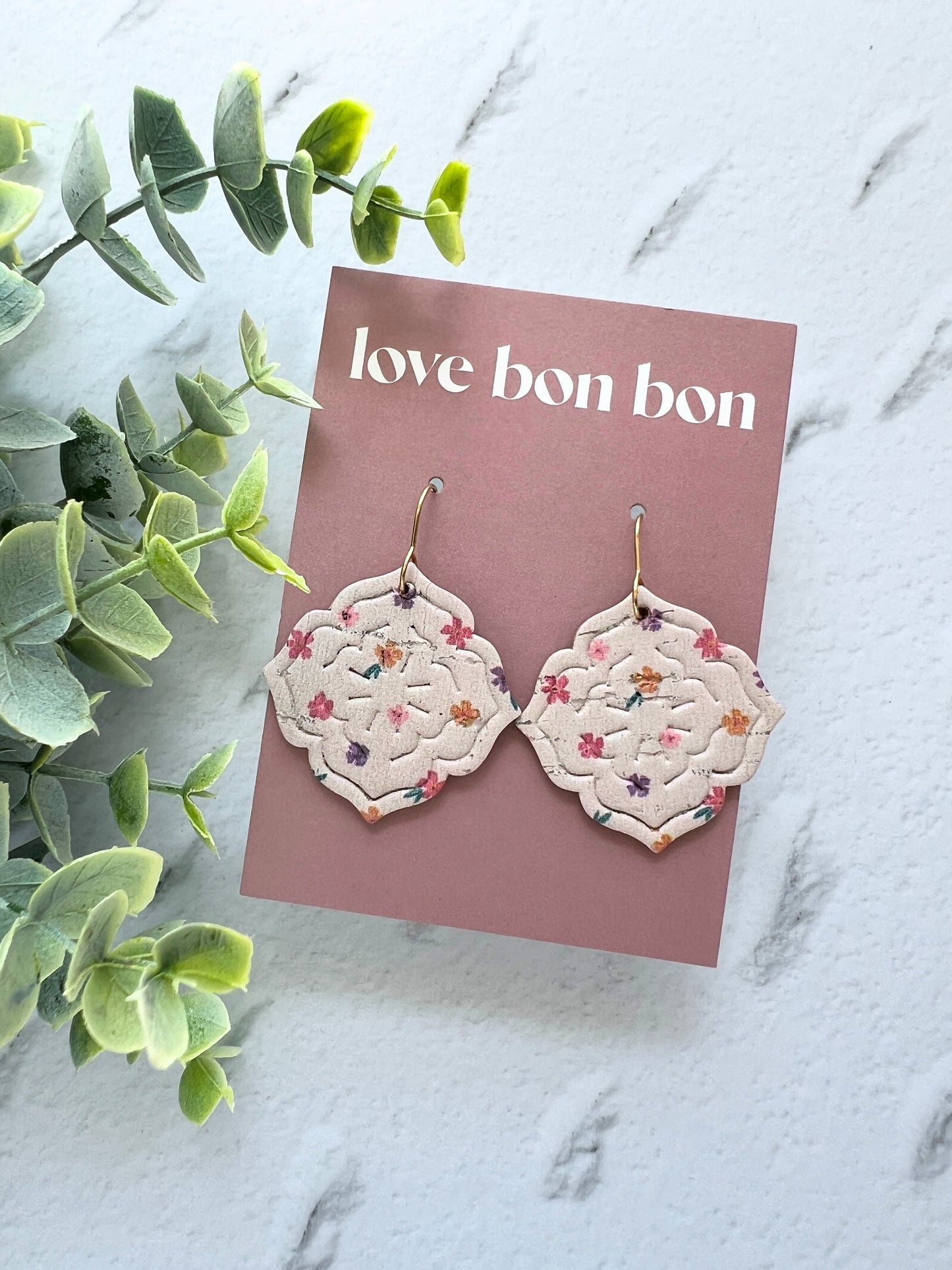 Inka - Floral Embossed Dangle Earring