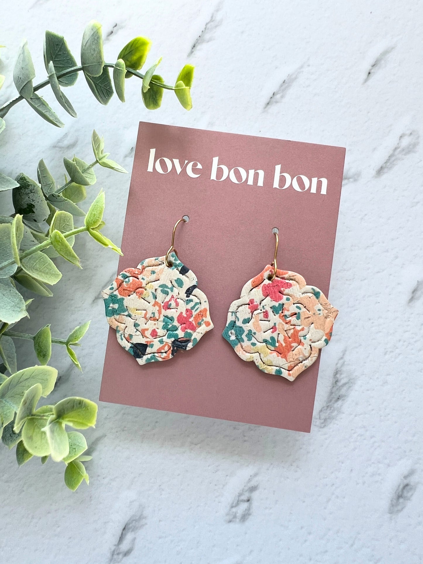 Inka - Floral Embossed Dangle Earring