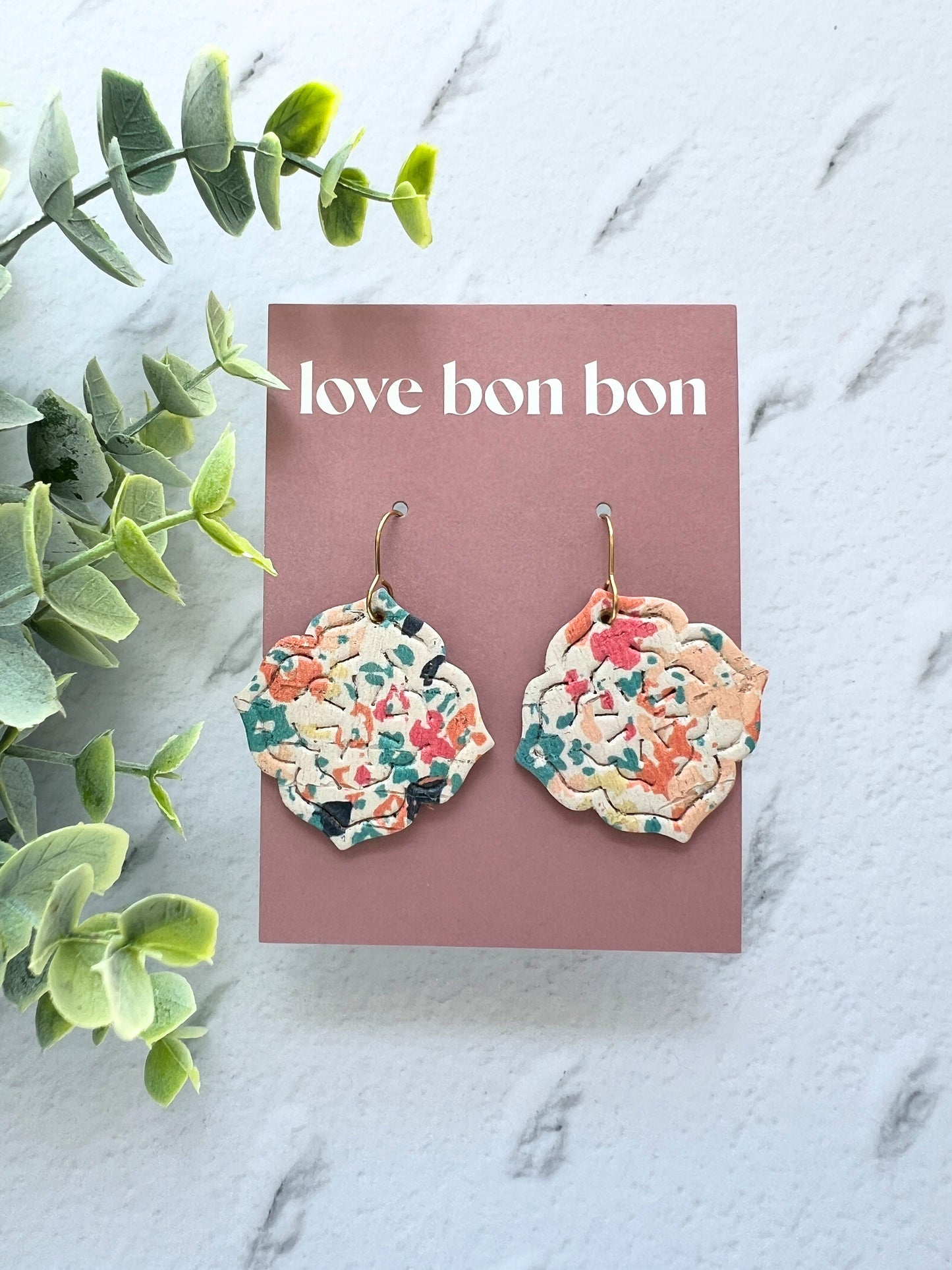Inka - Floral Embossed Dangle Earring