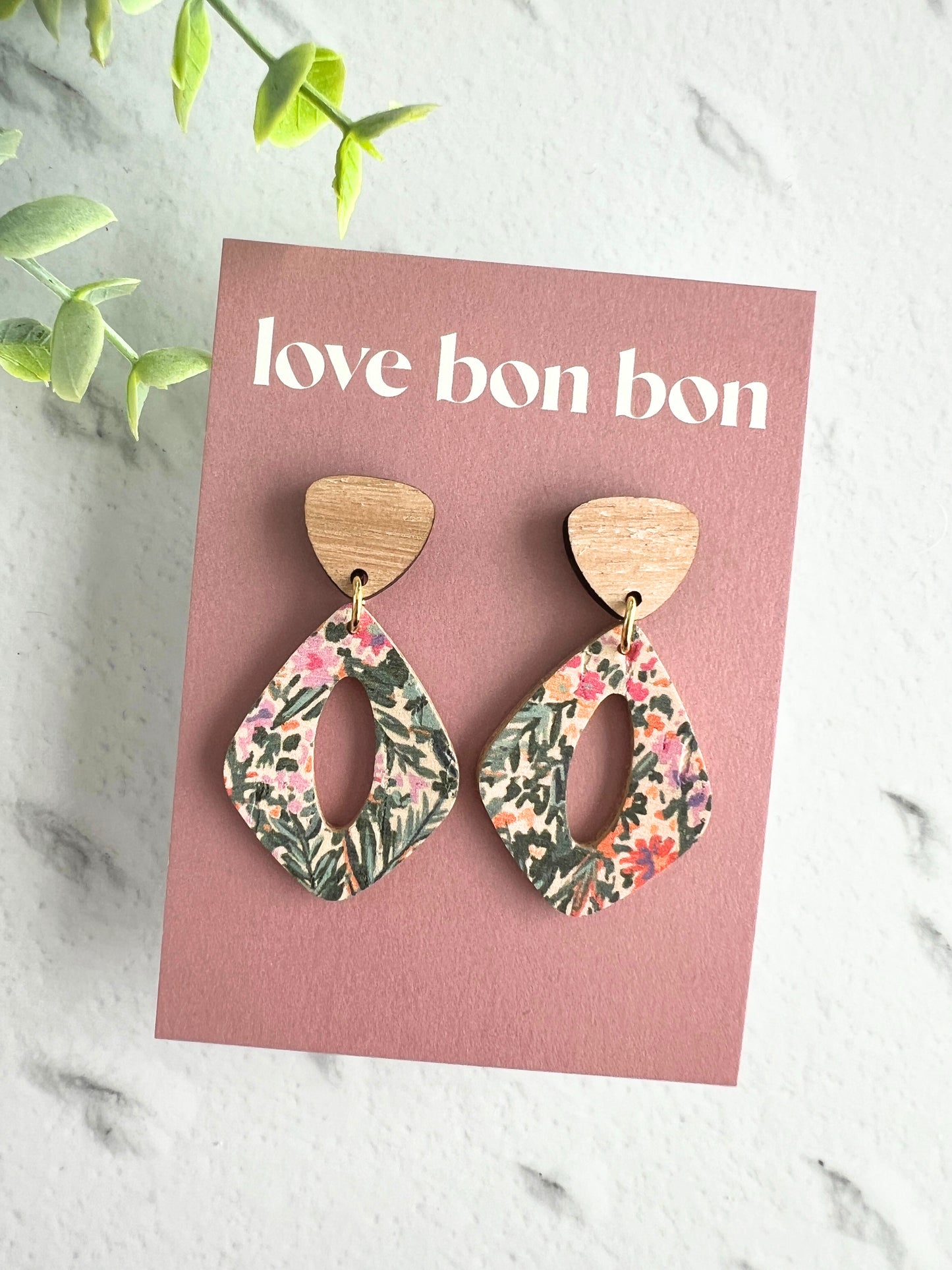 Noa - Curved Diamond Cut Out Dangle Earring