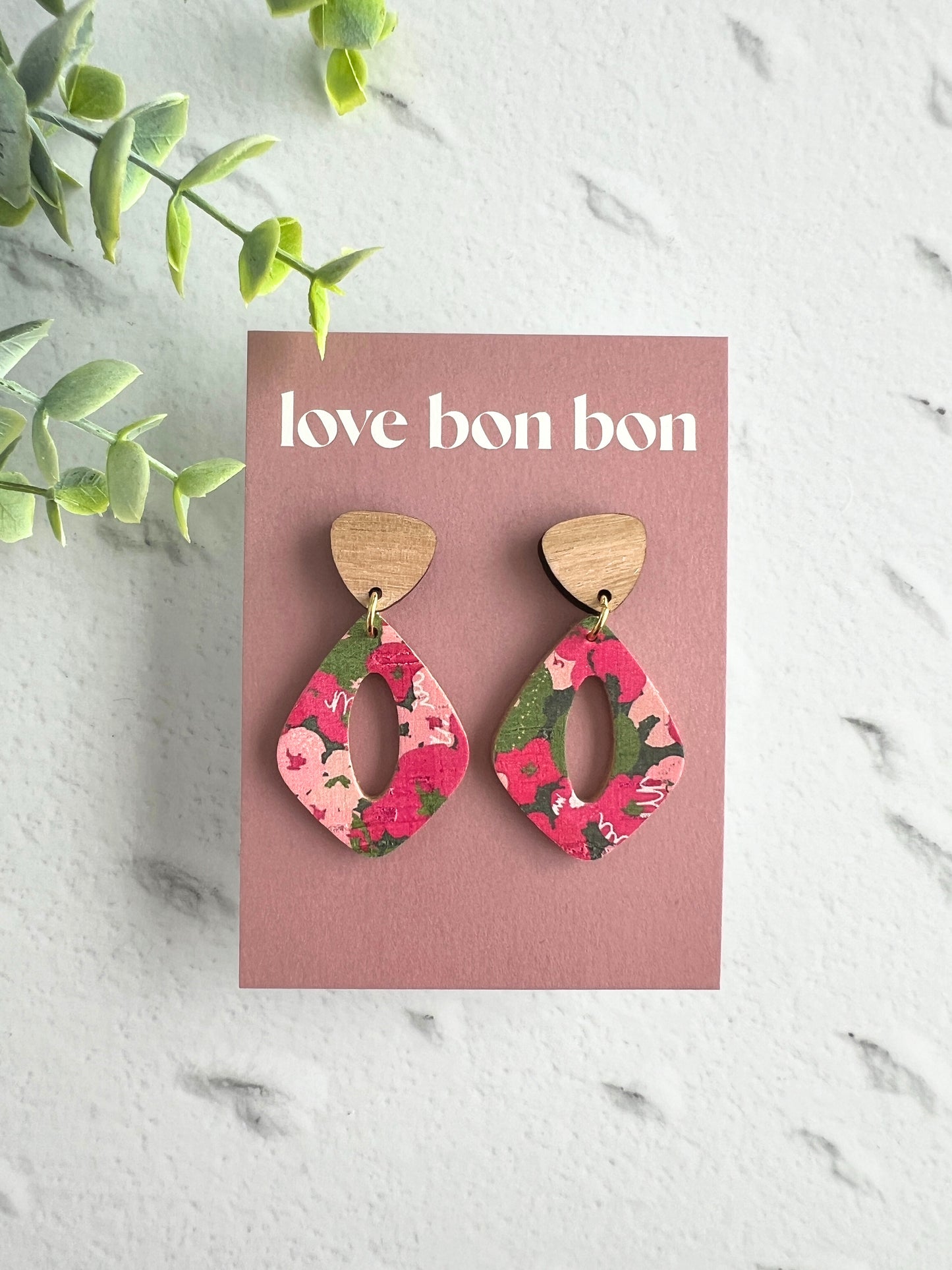 Noa - Curved Diamond Cut Out Dangle Earring