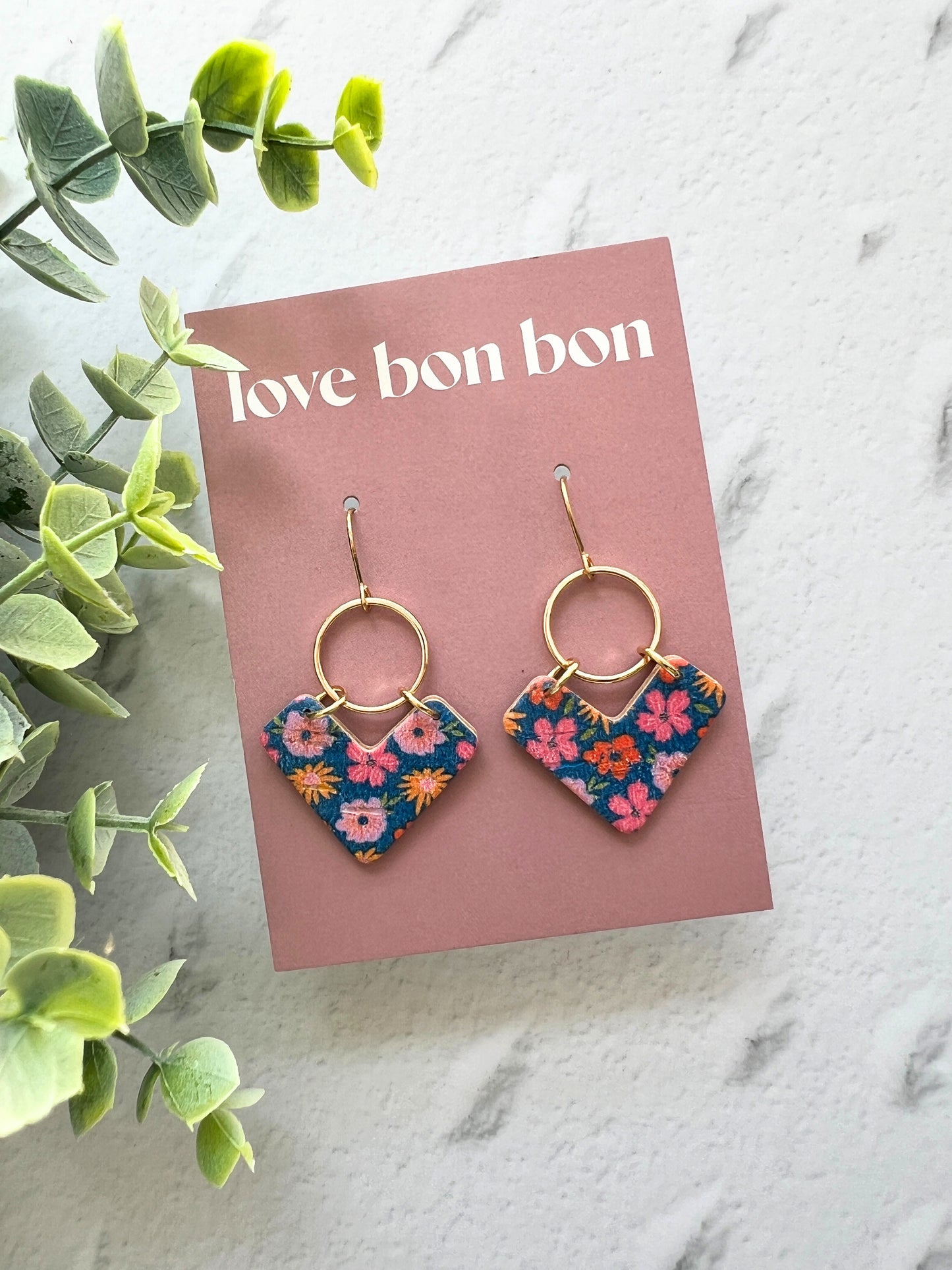 Poppy - Geo Heart Dangle Earring