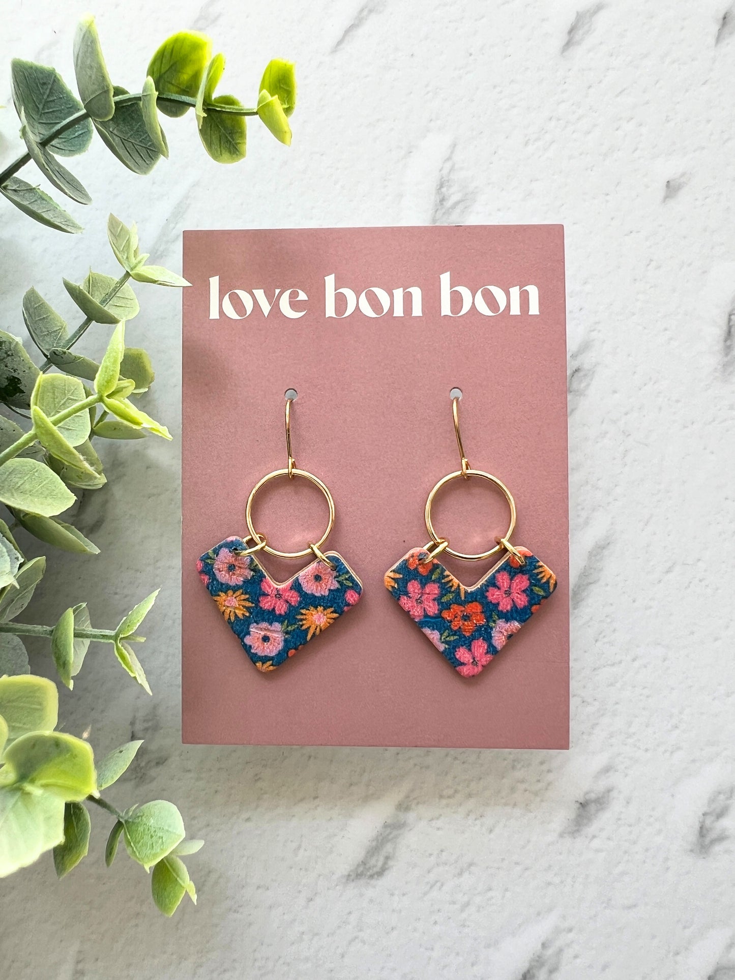 Poppy - Geo Heart Dangle Earring