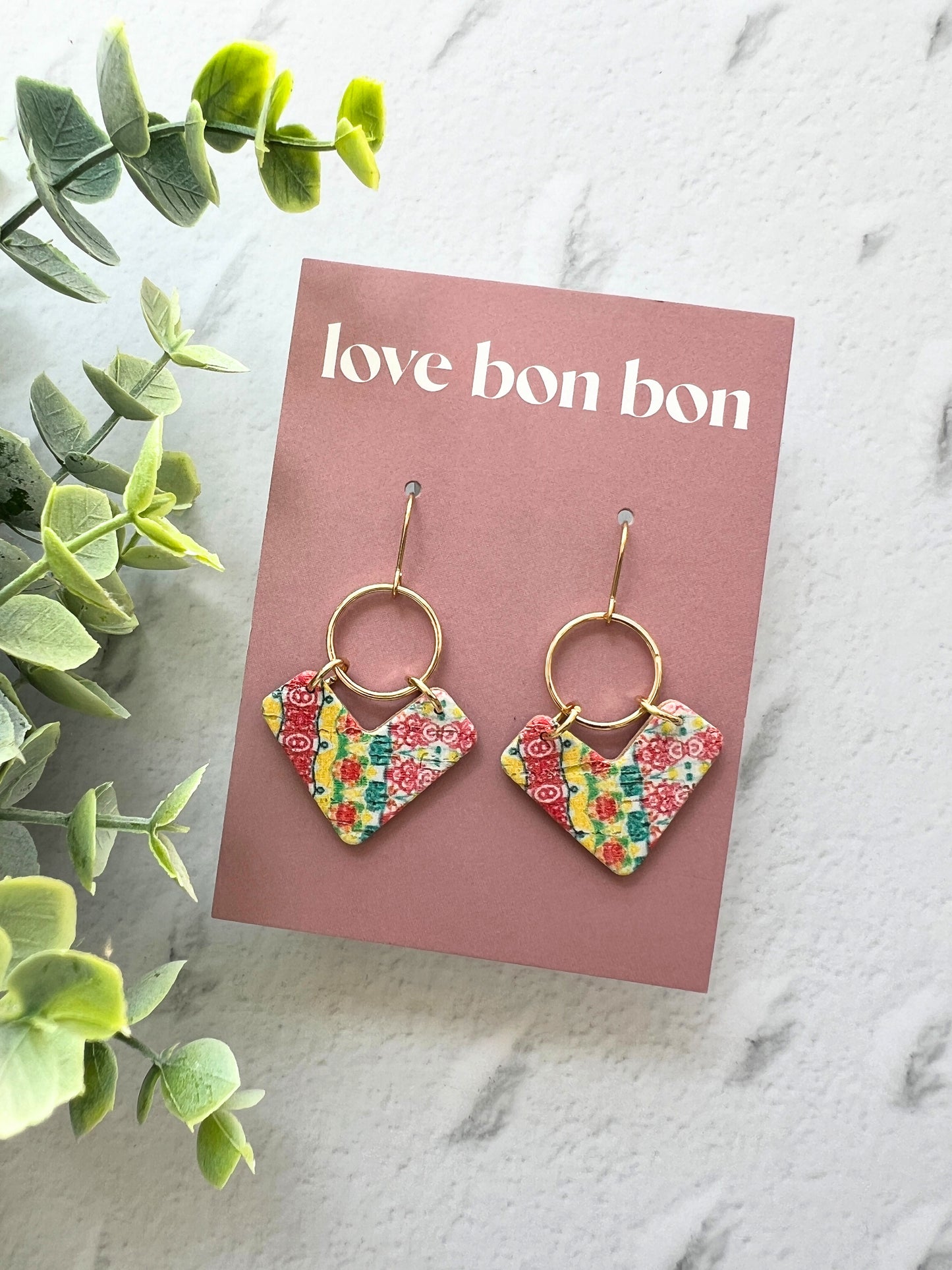 Poppy - Geo Heart Dangle Earring