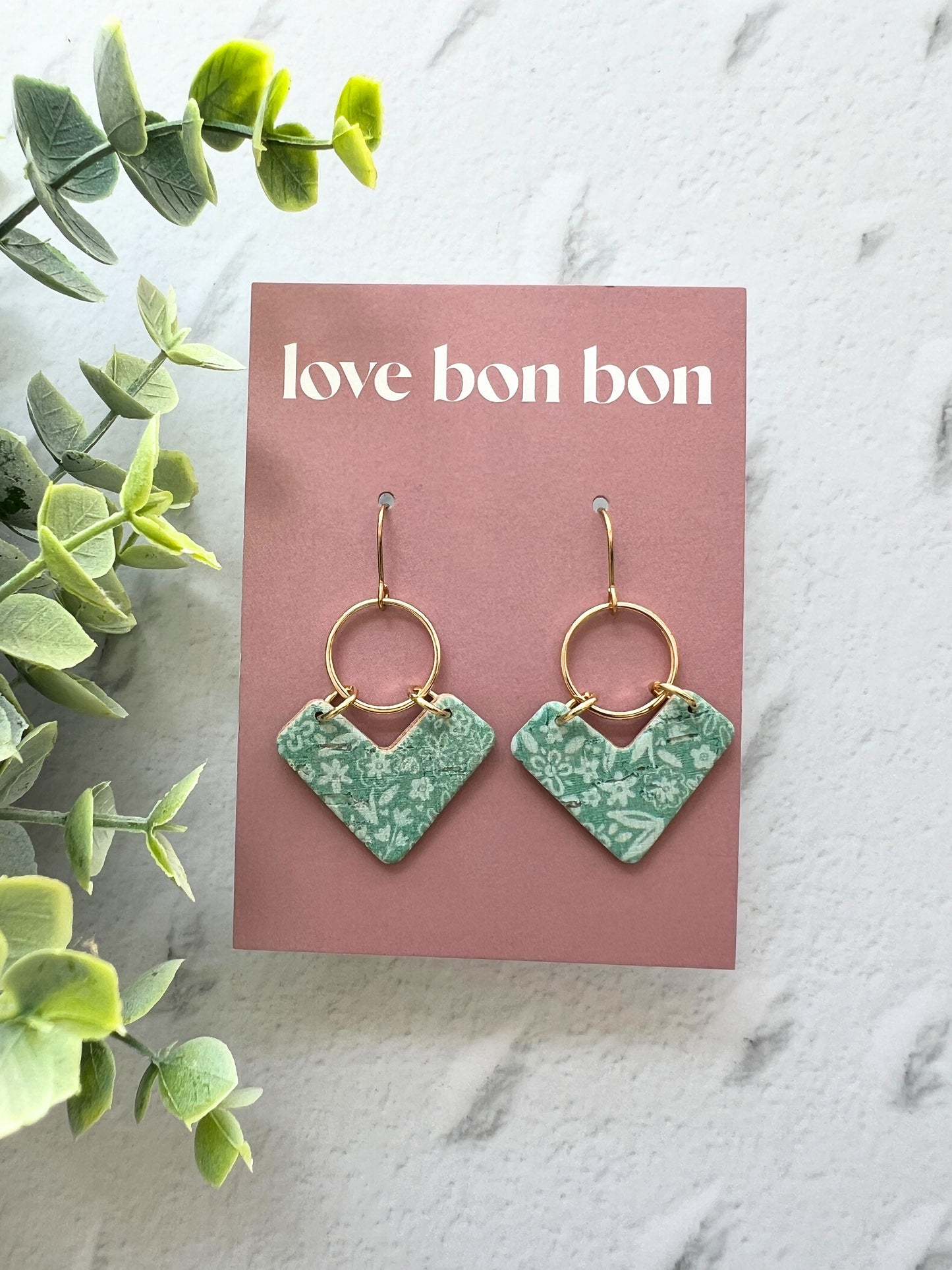 Poppy - Geo Heart Dangle Earring