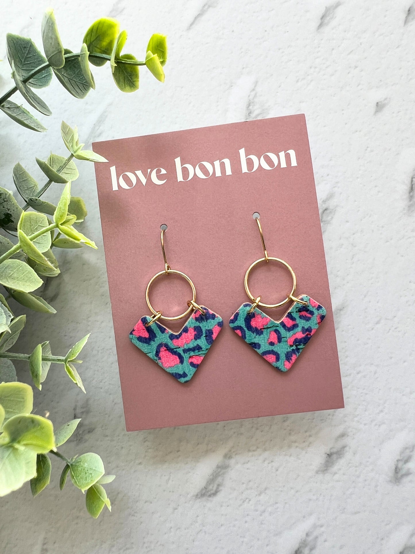 Poppy - Geo Heart Dangle Earring