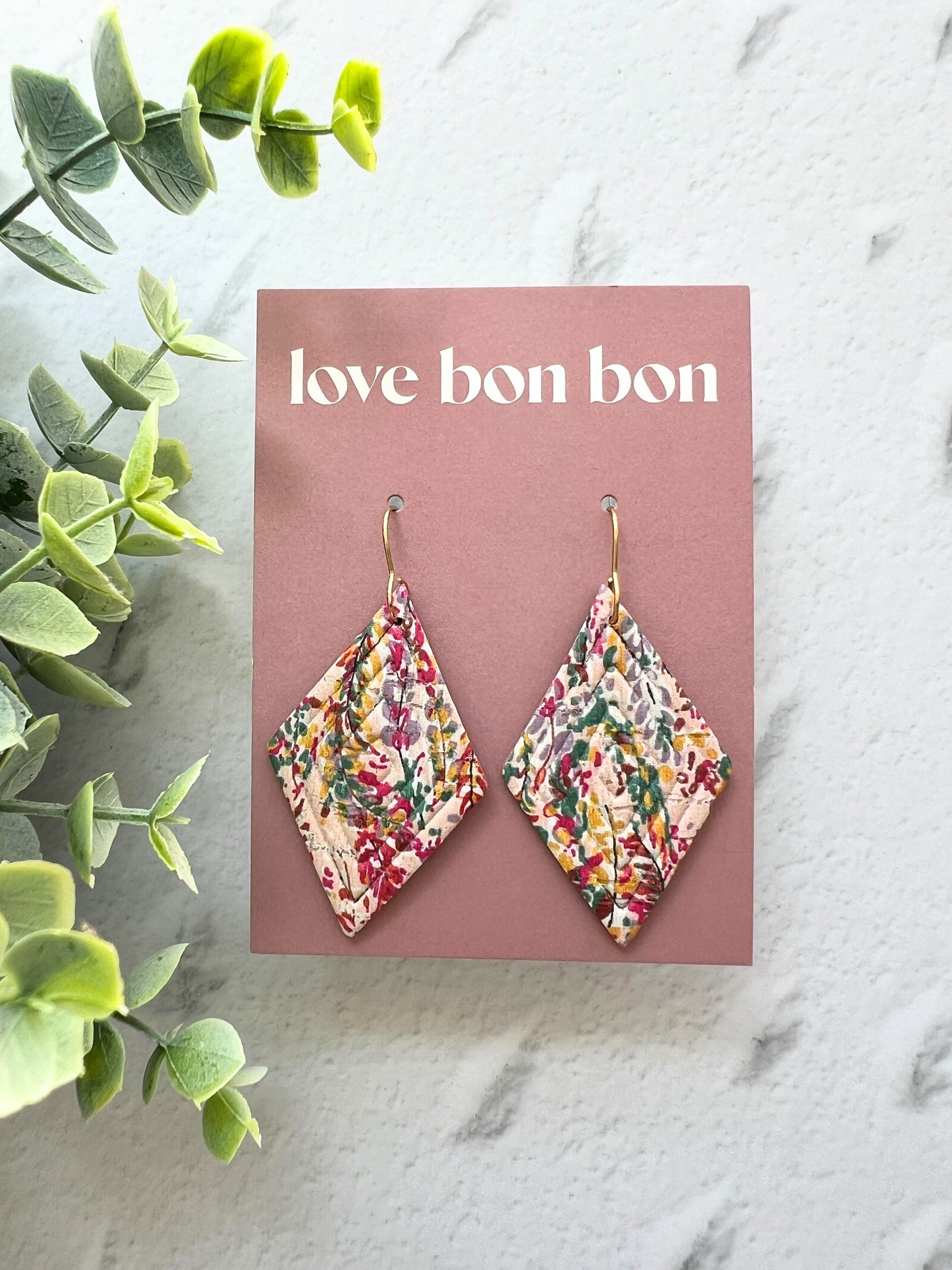 Blair - Embossed Tall Diamond Dangle Earring