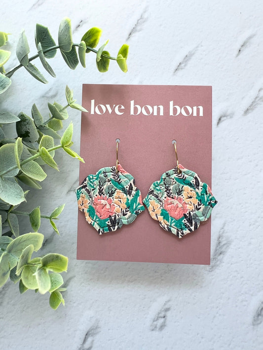 Inka - Floral Embossed Dangle Earring