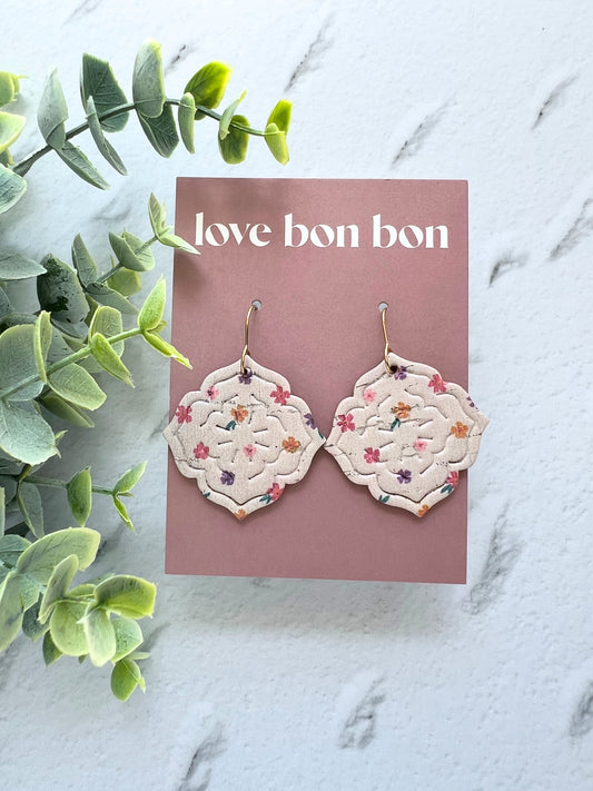 Inka - Floral Embossed Dangle Earring