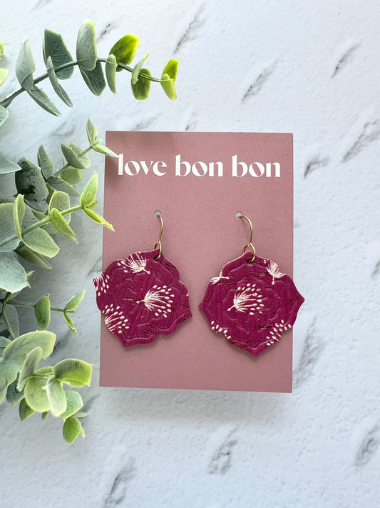 Inka - Floral Embossed Dangle Earring