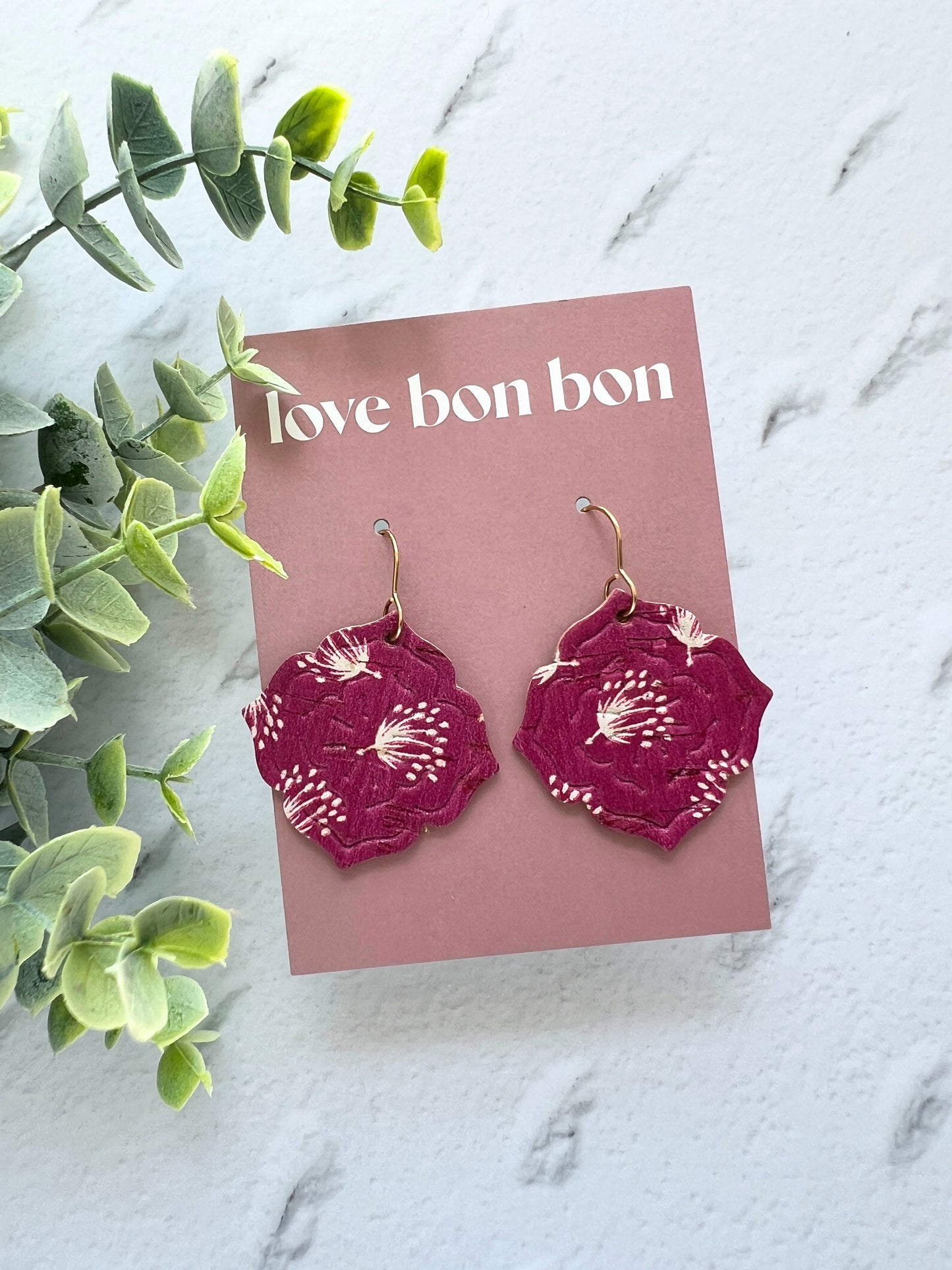 Inka - Floral Embossed Dangle Earring