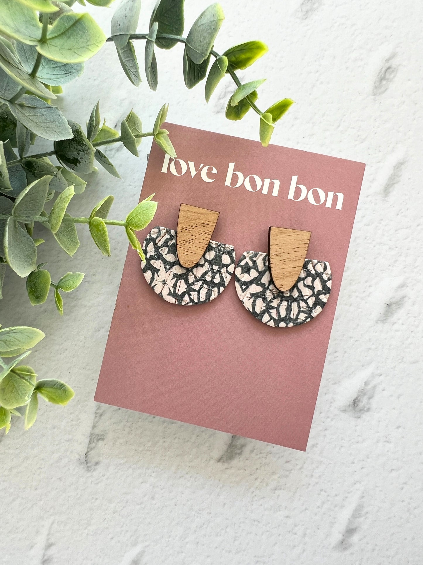 Lumi - Half Circle Embossed Dangle Earring