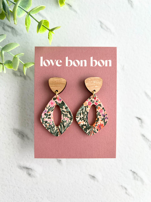 Noa - Curved Diamond Cut Out Dangle Earring