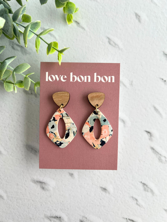 Noa - Curved Diamond Cut Out Dangle Earring