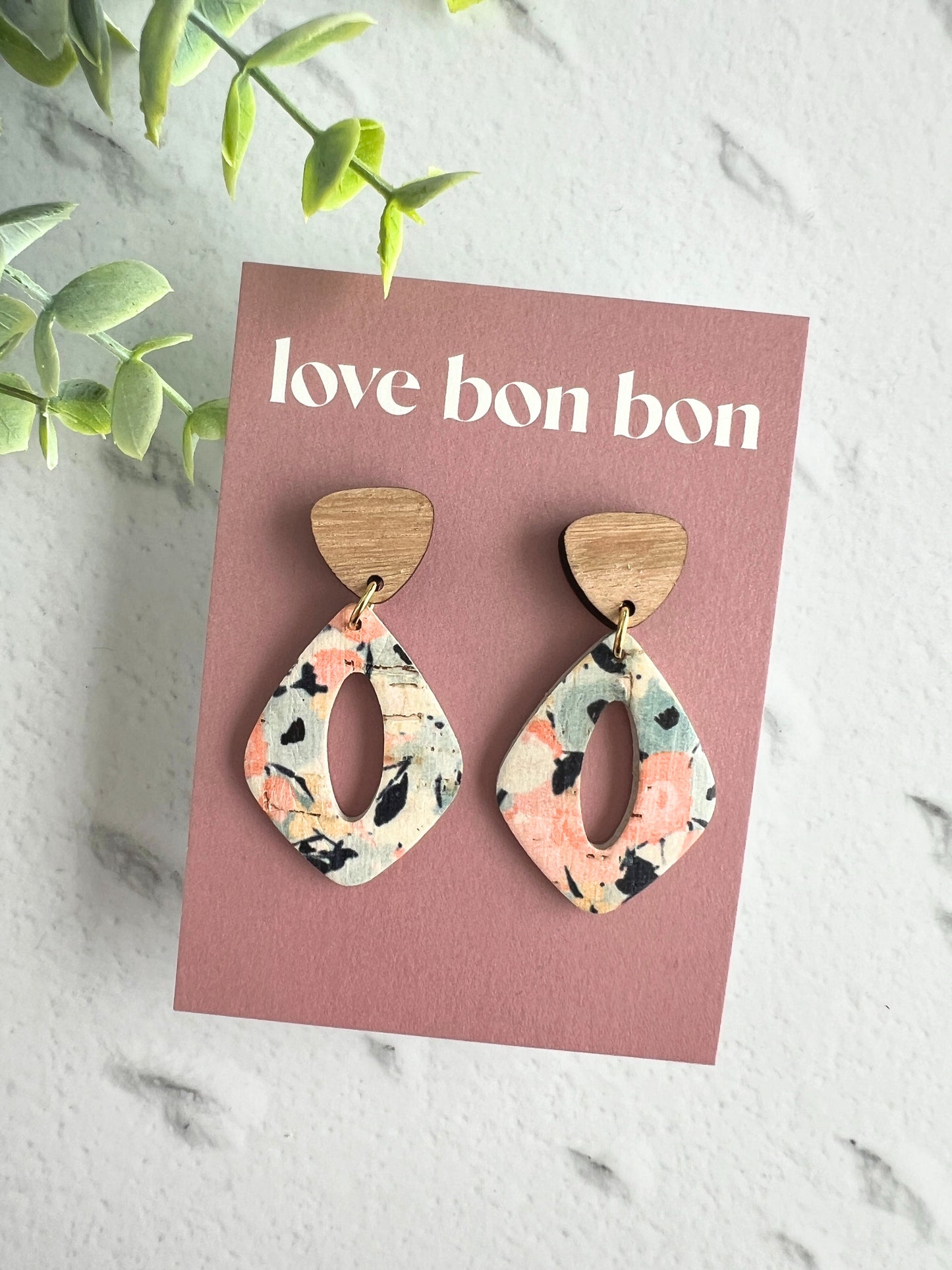 Noa - Curved Diamond Cut Out Dangle Earring