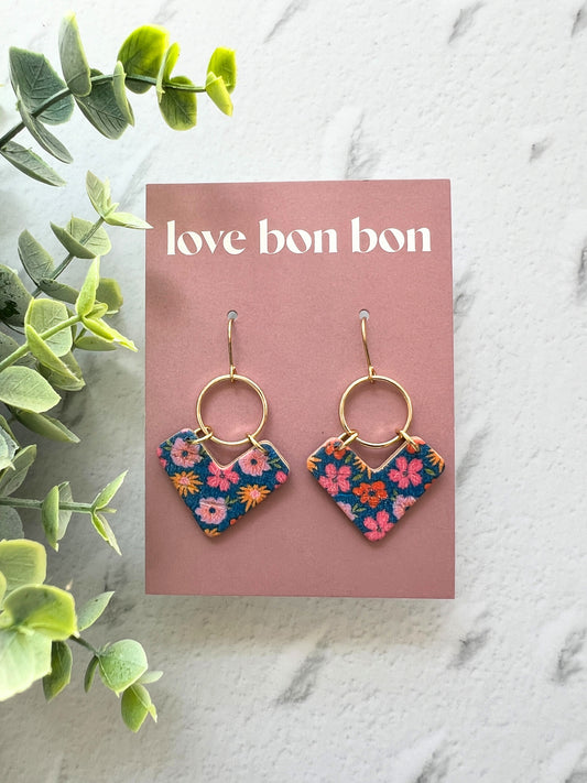 Poppy - Geo Heart Dangle Earring