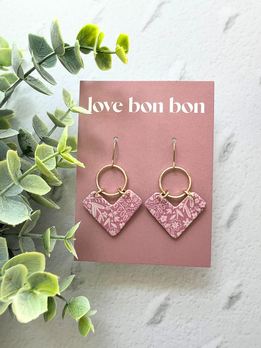 Poppy - Geo Heart Dangle Earring
