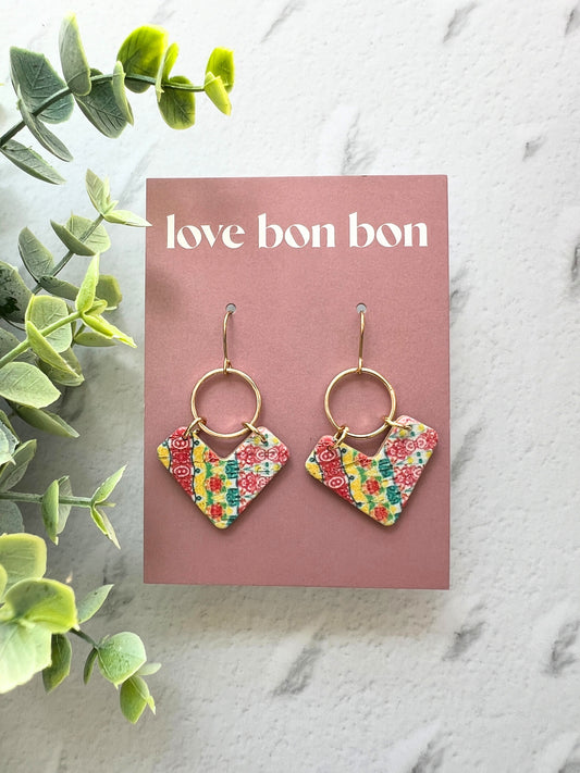 Poppy - Geo Heart Dangle Earring