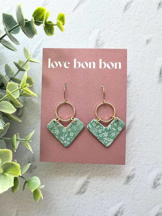 Poppy - Geo Heart Dangle Earring