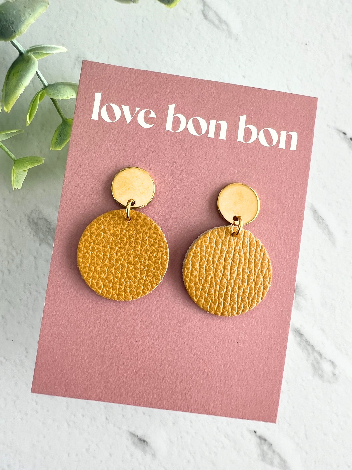 Quinn - Circle Dangle Earring - Saffron Yellow