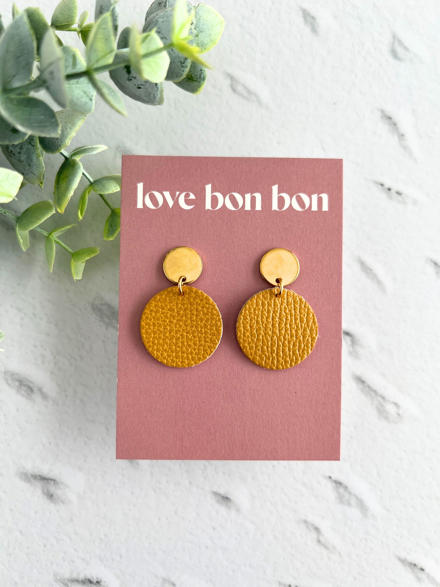 Quinn - Circle Dangle Earring - Saffron Yellow