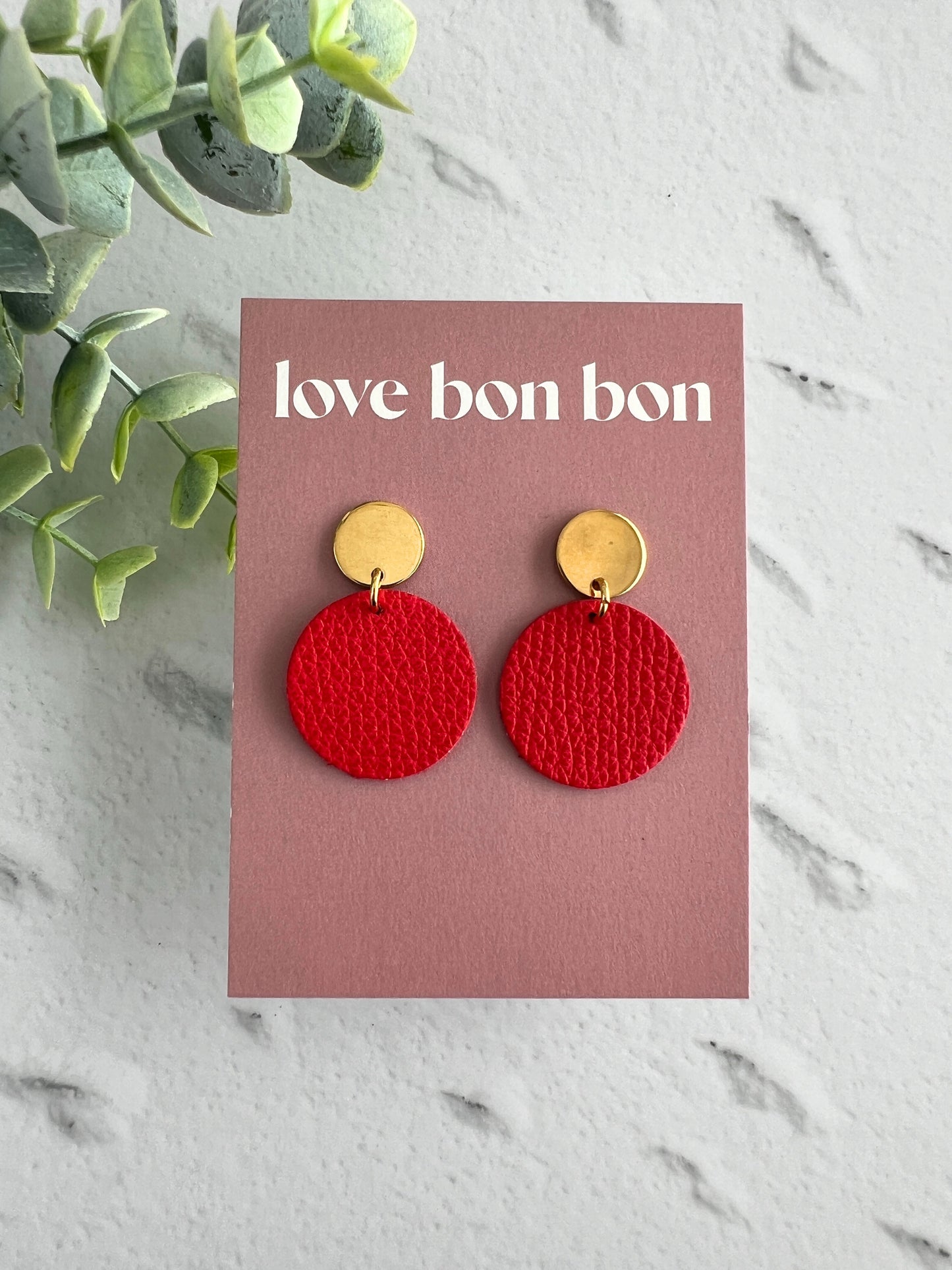 Quinn - Circle Dangle Earring - Rouge