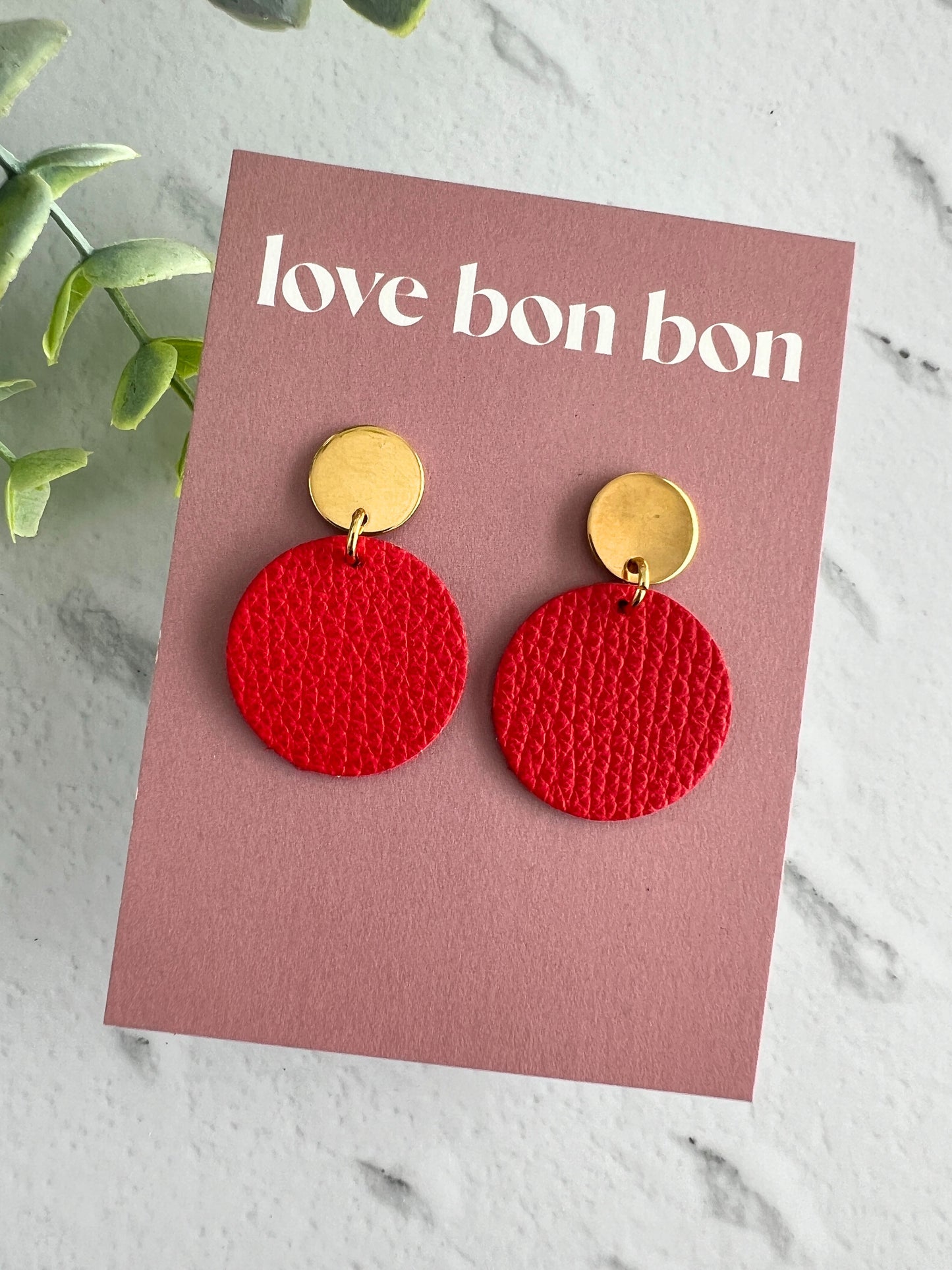 Quinn - Circle Dangle Earring - Rouge