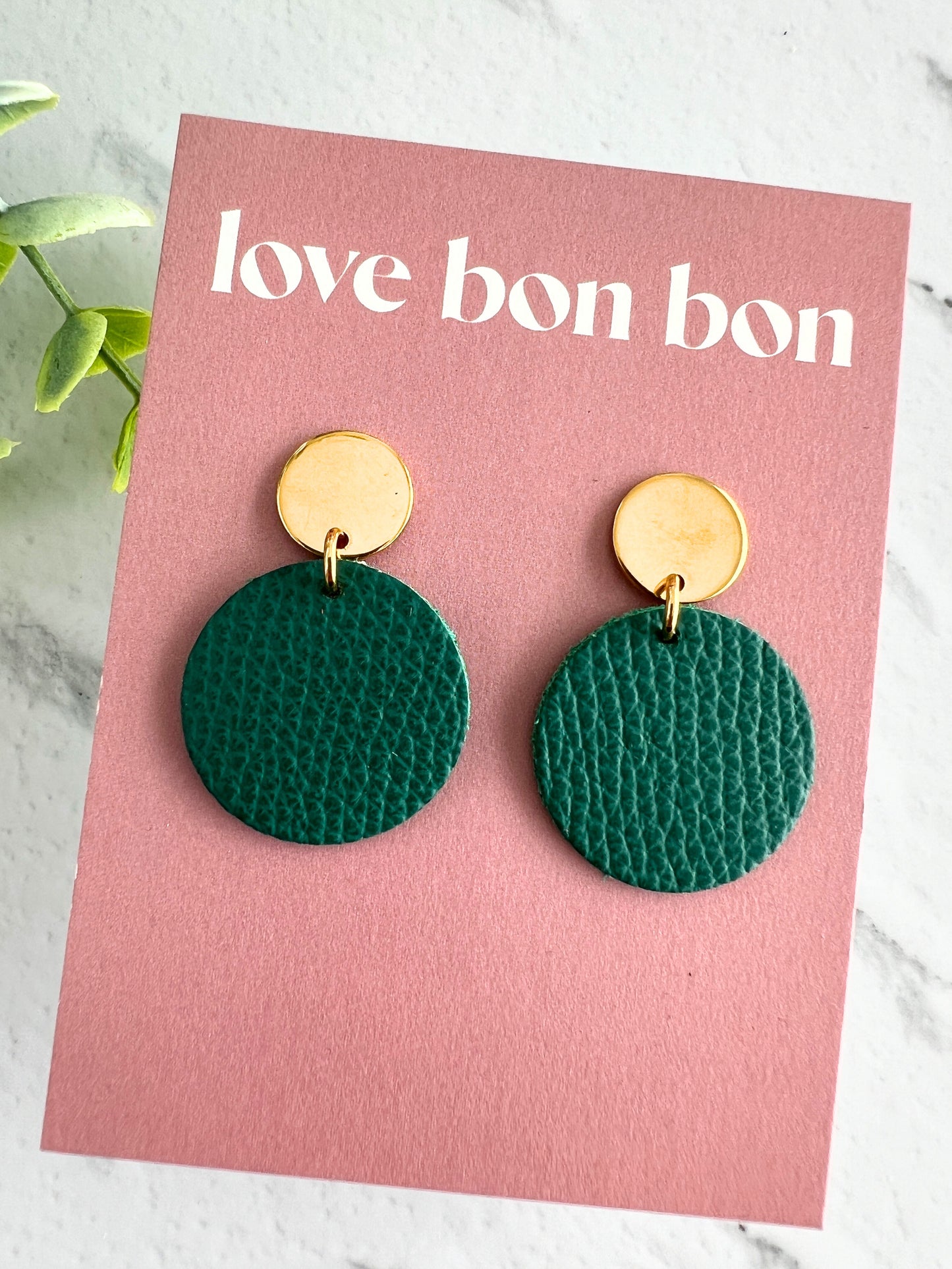 Quinn - Circle Dangle Earring - Pine
