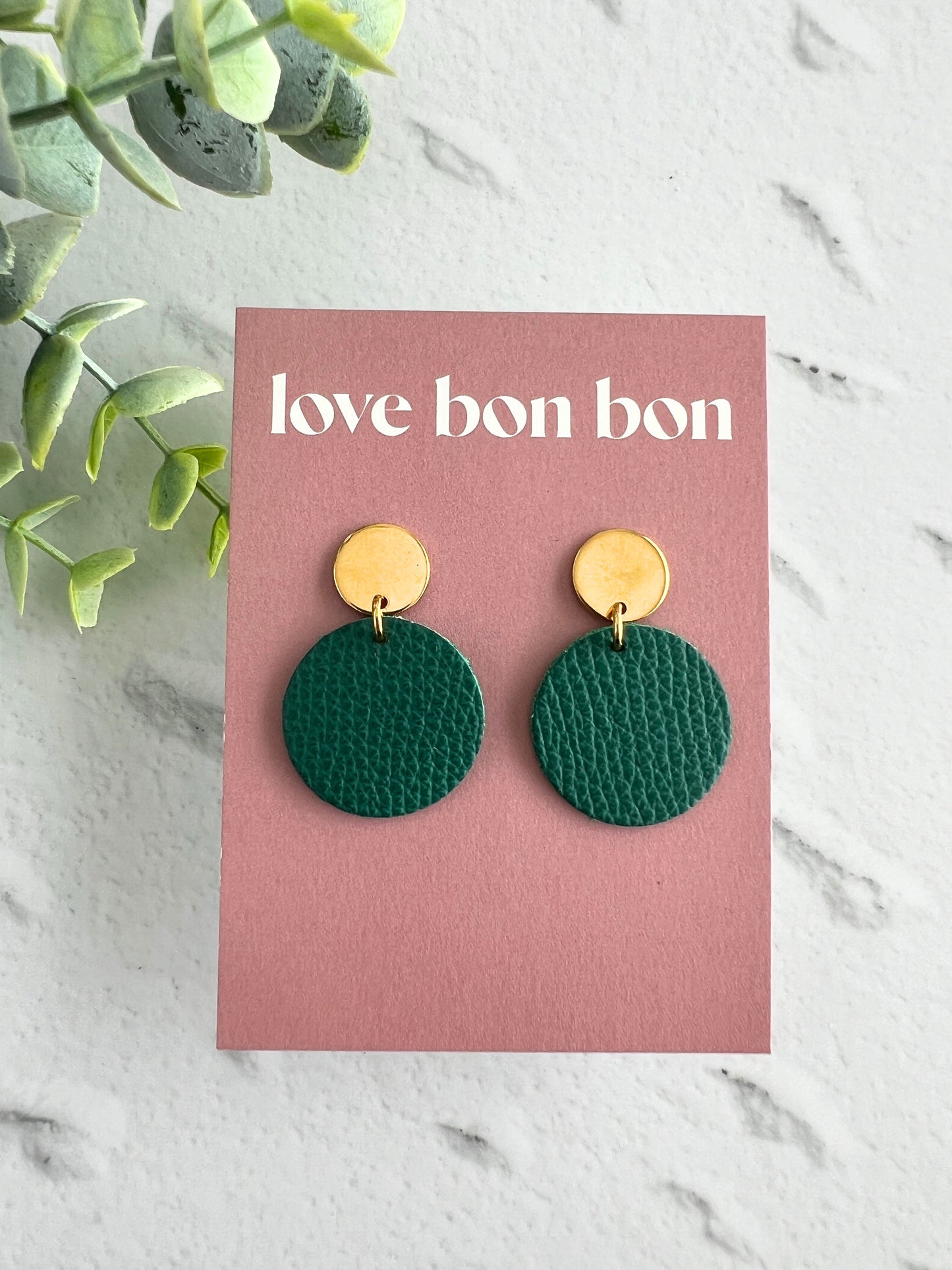Quinn - Circle Dangle Earring - Pine