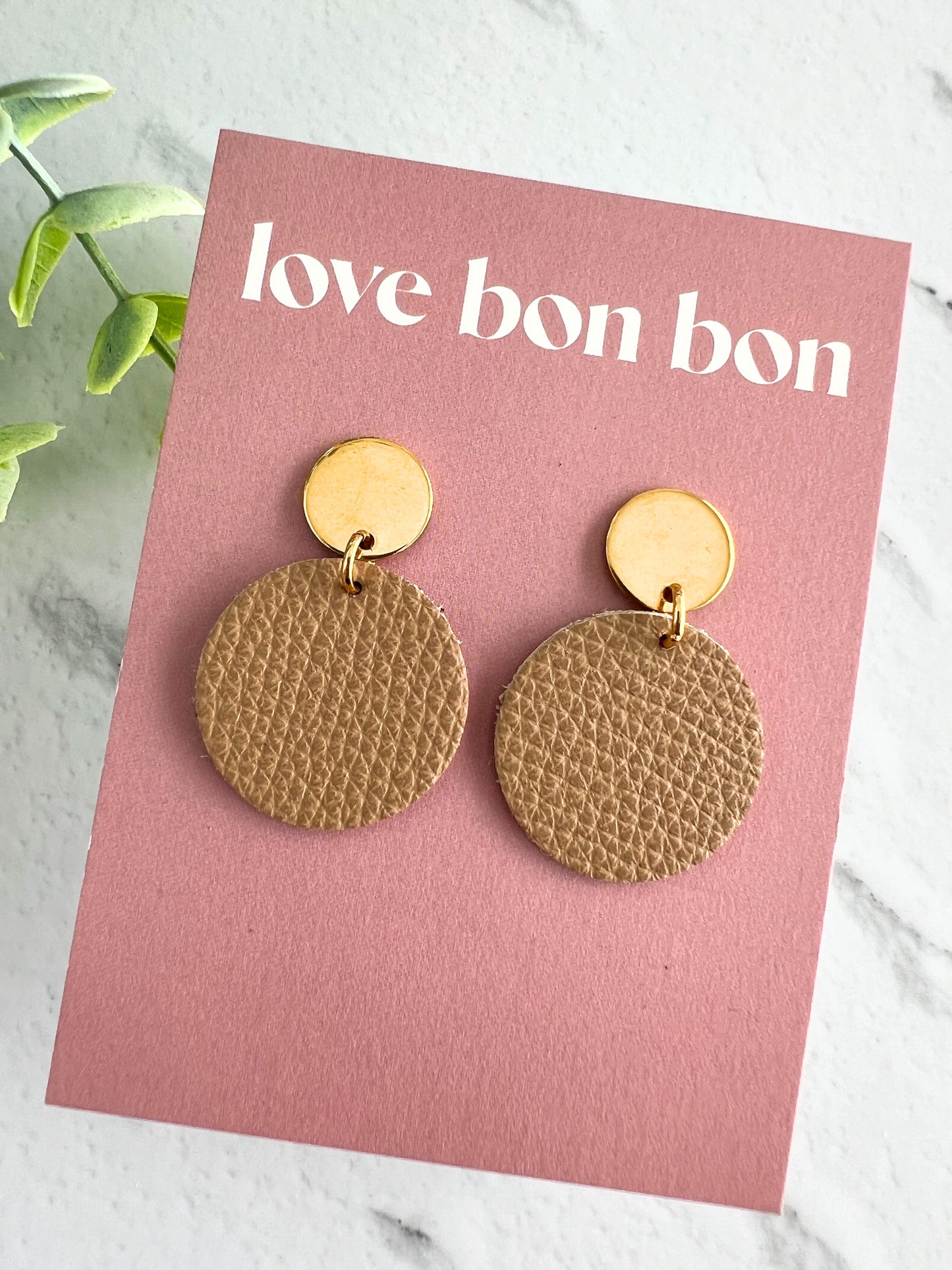 Quinn - Circle Dangle Earring - Latte