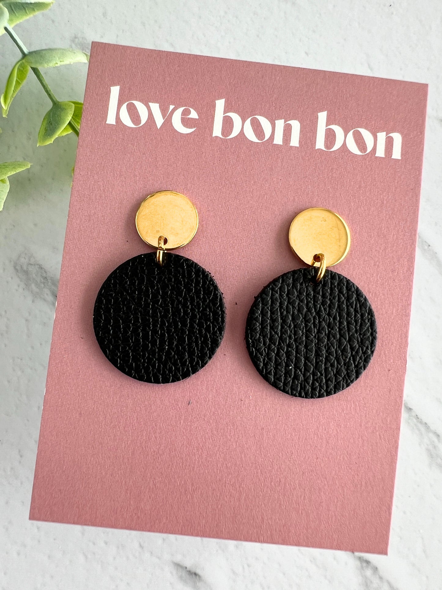 Quinn - Circle Dangle Earring - Black