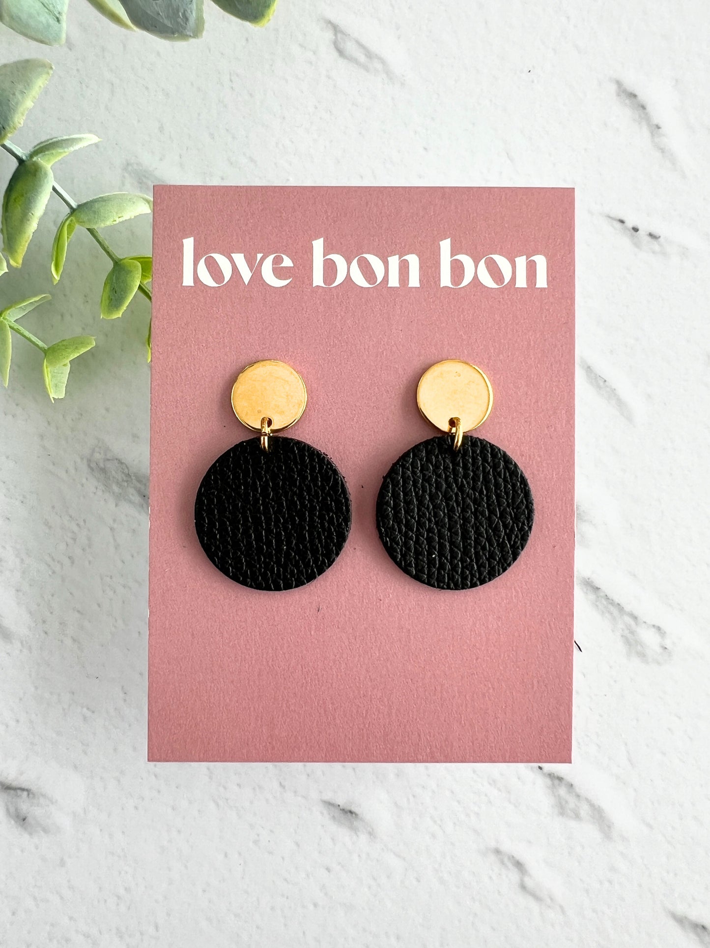 Quinn - Circle Dangle Earring - Black