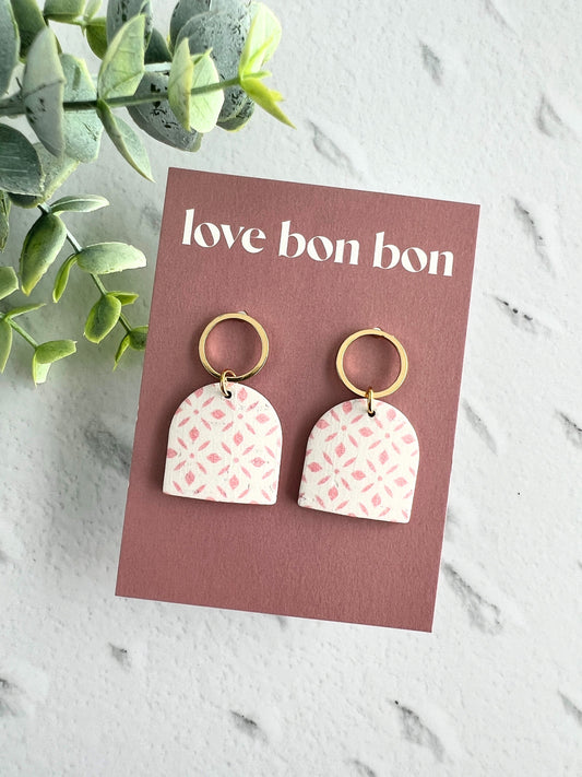 Genuine Cork on Leather Handmade Petite Earring with open Gold Stainless Steel circle topper - dangle earring - handmade earring - petite