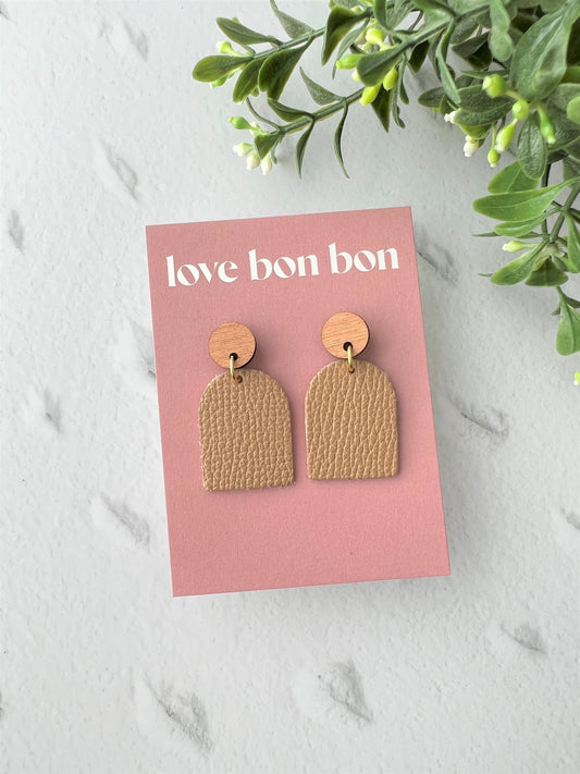Handmade Genuine Leather Dangle Earring, drop earring, gift for her, birthday gift, handmade leather earring, handmade earrings